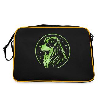 Dream dog Aussie green - Retro Bag - black/gold - Back