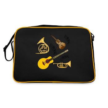 Musikinstrumente - Retro Tasche - Schwarz/Gold - Hinten