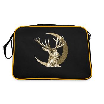 Hirsch - Retro Tasche - Schwarz/Gold - Hinten