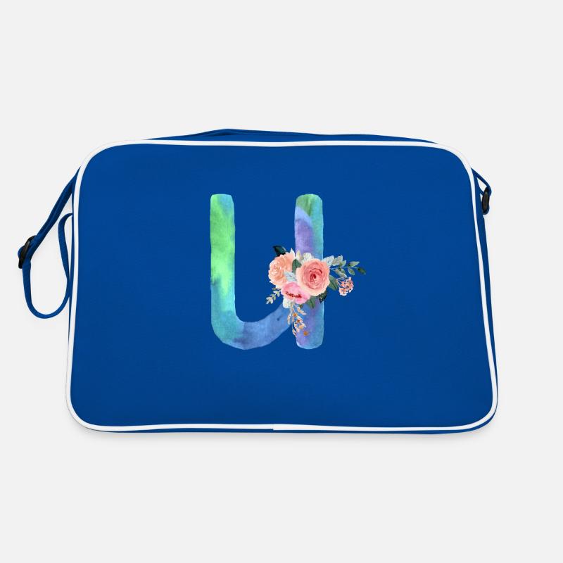 Buchstabe u Aquarell Retro Tasche