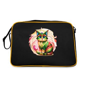 Color Burst Cat - Retro Bag - black/gold - Back