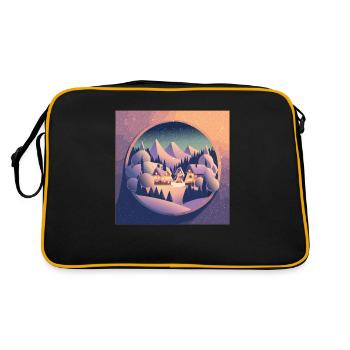 Village in snow globe - Retro Bag - black/gold - Back