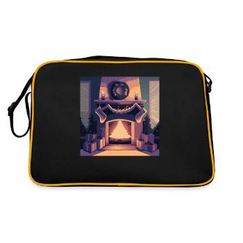 Christmas fireplace - Retro Bag - black/gold - Back