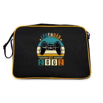 legendär seit 2002 konsole gamer 2002 - Retro Tasche - Schwarz/Gold - Hinten