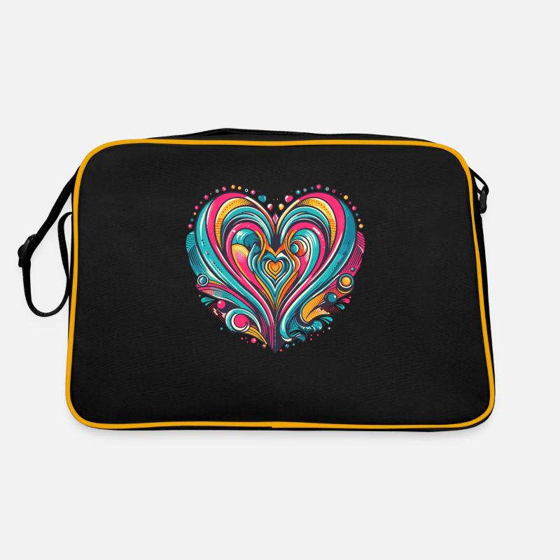 Colorful Retro Pop Heart Retro Bag