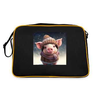 mignon porcelet d’hiver habillé - Sac Retro - noir/or - Dos