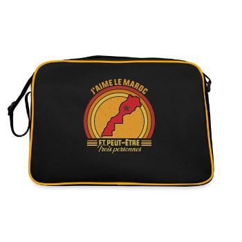 j'aime le Maroc et peut être trois personnes - Sac Retro - noir/or - Dos