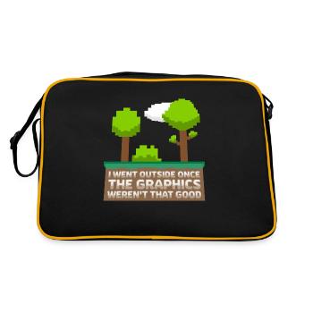 I Went Outside Once The Graphics Weren't That Good - Retro Bag - black/gold - Back