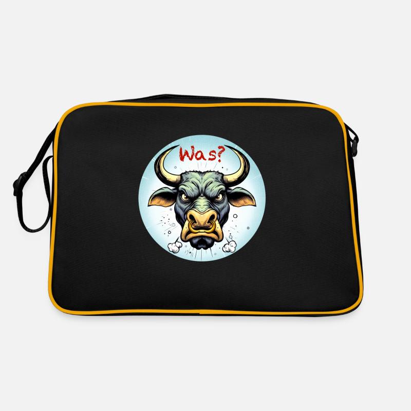 Wütender Stier Retro Tasche