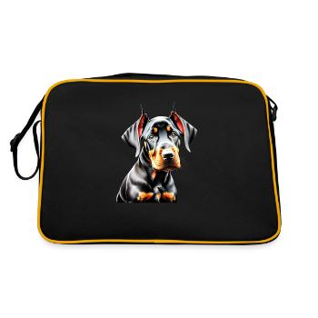 Doberman dog Doberman trainer Doberman puppy - Retro Bag - black/gold - Back