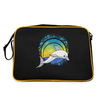 Delfin - Retro Tasche - Schwarz/Gold - Hinten