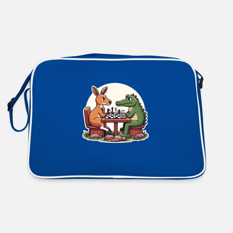 Kangaroo vs Crocodile: A Fun Chess Design Retro Bag