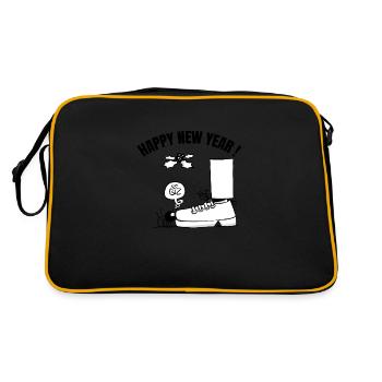 Beth l'araignée - Le bisou sous le gui (+texte) - Sac Retro - noir/or - Dos
