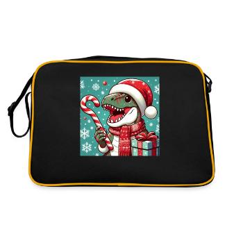 Dinosaure de Noël - Sac Retro - noir/or - Dos