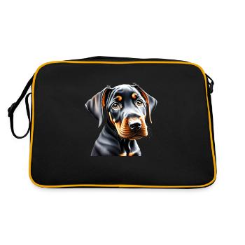 Doberman dog Doberman trainer Doberman puppy - Retro Bag - black/gold - Back