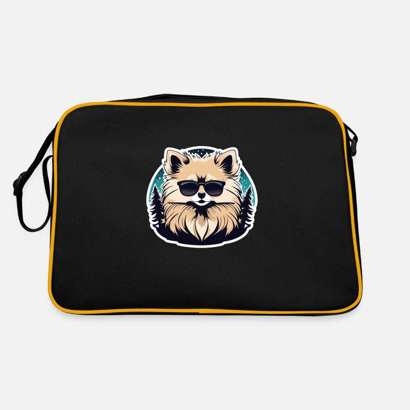 Pomeranian Christmas Drawing Retro Bag