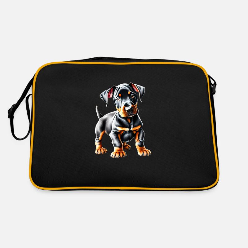 Dobermann Hund Dobermannwelpe Dobermanntrainer Retro Tasche
