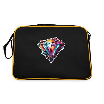 Diamond / Crystal / Brilliance / Stone / Precious - Retro Bag - black/gold - Back
