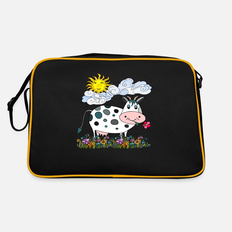 Vache - Sac Retro - noir/or