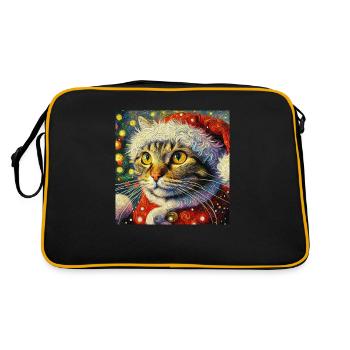 Père Noël tigré dans un style van Gogh - Sac Retro - noir/or - Dos