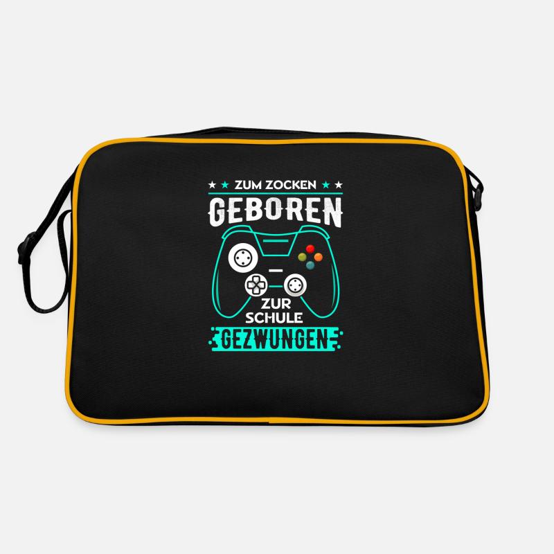 Gaming - Retro Tasche - Schwarz/Gold