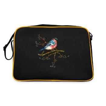 Bunter Vogel - Retro Tasche - Schwarz/Gold - Hinten