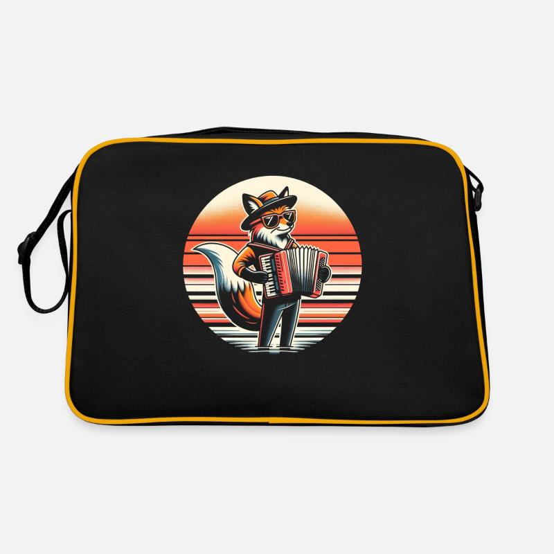 Fuchs Akkordeon - Retro Tasche - Schwarz/Gold