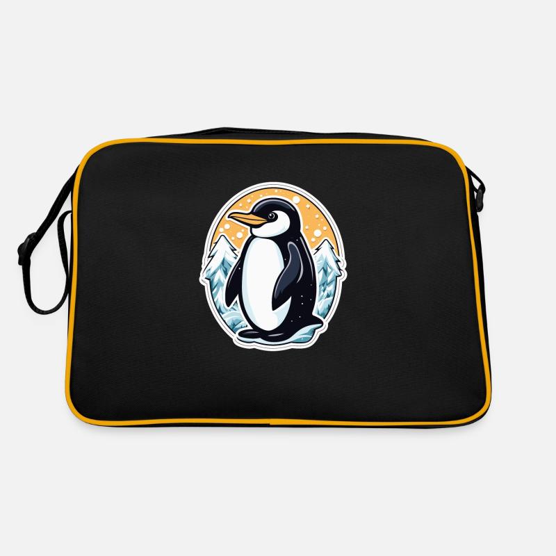 Pinguin Weihnachten Illustration Retro Tasche