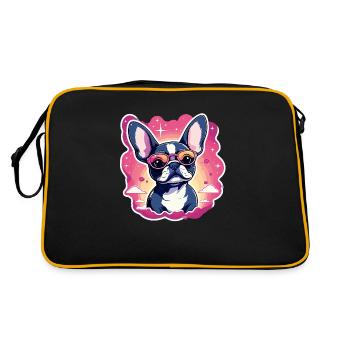 Illustration de chien bouledogue français - Sac Retro - noir/or - Dos