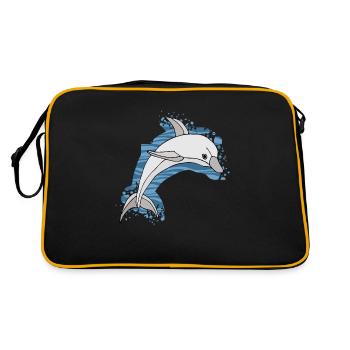 Delfin - Retro Tasche - Schwarz/Gold - Hinten
