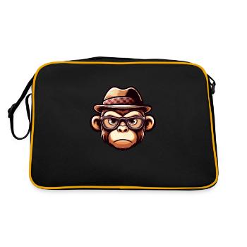 Singe espiègle avec des lunettes - Sac Retro - noir/or - Dos
