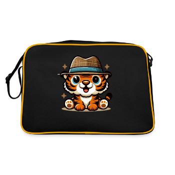 Mignon bébé tigre - Sac Retro - noir/or - Dos