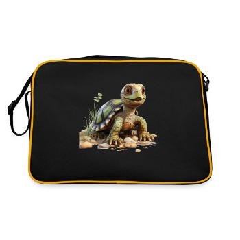 Funny little tortoise - Retro Bag - black/gold - Back