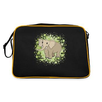 Elefant - Retro Tasche - Schwarz/Gold - Hinten