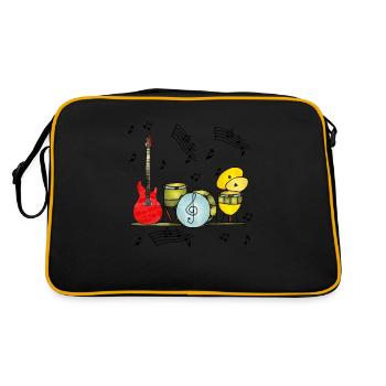 Musikinstrumente - Retro Tasche - Schwarz/Gold - Hinten
