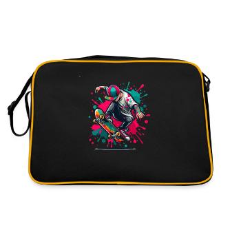 Skateboarder at Ollie: Dynamic Skateboard Ill - Retro Bag - black/gold - Back