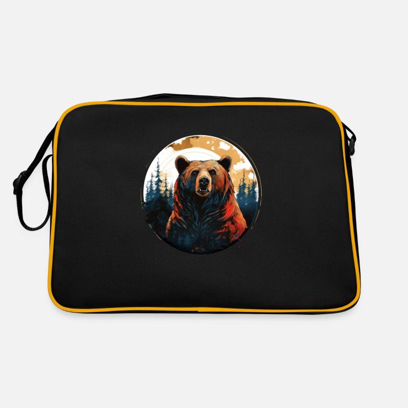 Grizzlybär - Retro Tasche - Schwarz/Gold
