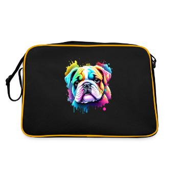 Bouledogue Chiens Propriétaire De Chien Propriétaire De Chien - Sac Retro - noir/or - Dos