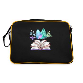 Book Reading Books Reader Book Lover Gift - Retro Bag - black/gold - Back