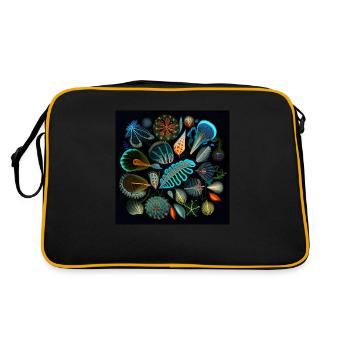 Korallenmärchen in der Dunkelheit - Retro Tasche - Schwarz/Gold - Hinten