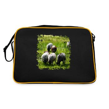 Heidschnucken are an old breed of sheep - Retro Bag - black/gold - Back