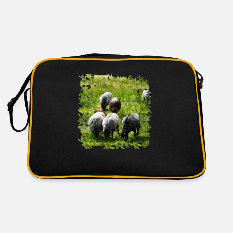 Heidschnucken sind eine alte Landschafrasse - Retro Tasche - Schwarz/Gold