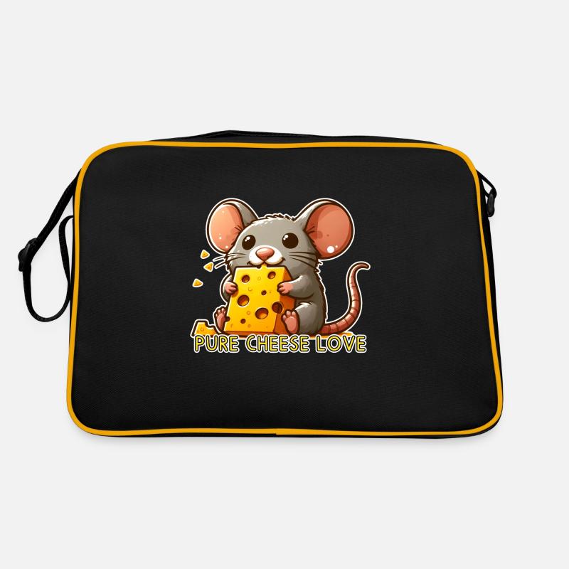 Pure Cheese Love - Maus mit Käse Retro Tasche