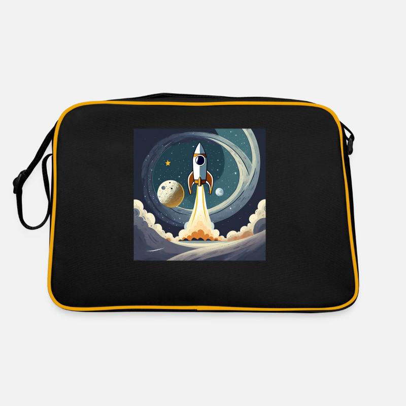 Take me to the moon vintage space rocket start Retro Bag