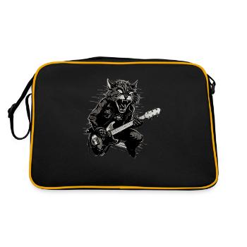 Animaux Domestiques, Mignon, Chat, Animal, Chat, Drôle De Musique, Guitare - Sac Retro - noir/or - Dos
