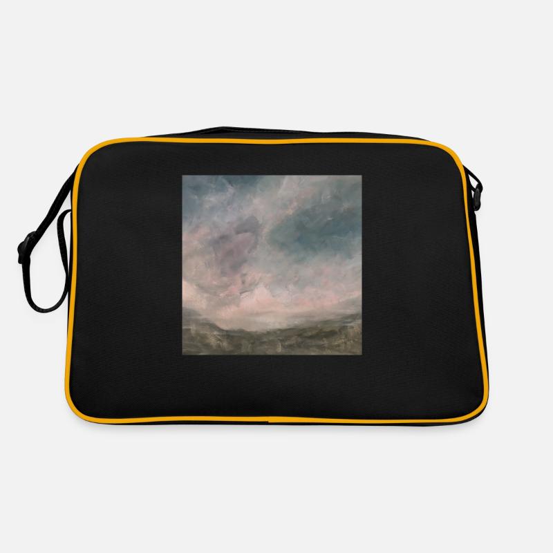 Abstrakter Himmel rosa - Retro Tasche - Schwarz/Gold