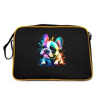 Bouledogue Chiens Propriétaire De Chien Propriétaire De Chien - Sac Retro - noir/or - Dos