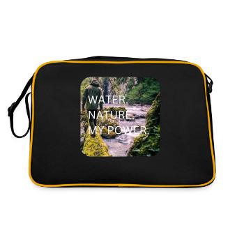 Water Nature My Power - Retro Tasche - Schwarz/Gold - Hinten