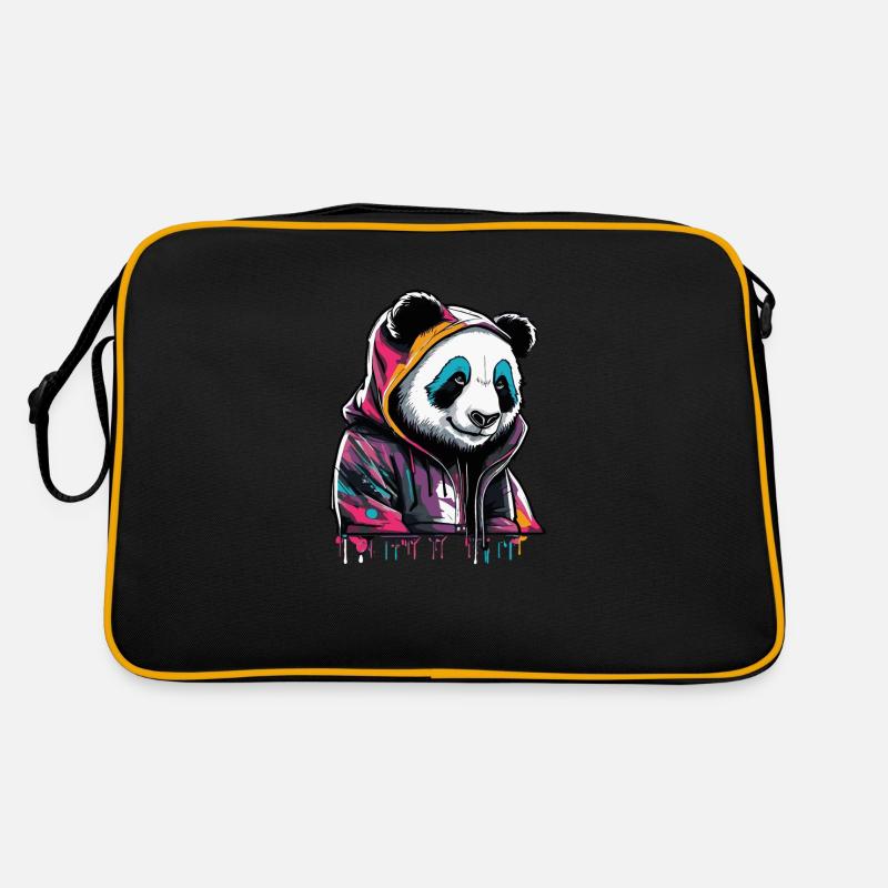 Farbenfroher Pandabär Panda Graffiti Retro Tasche