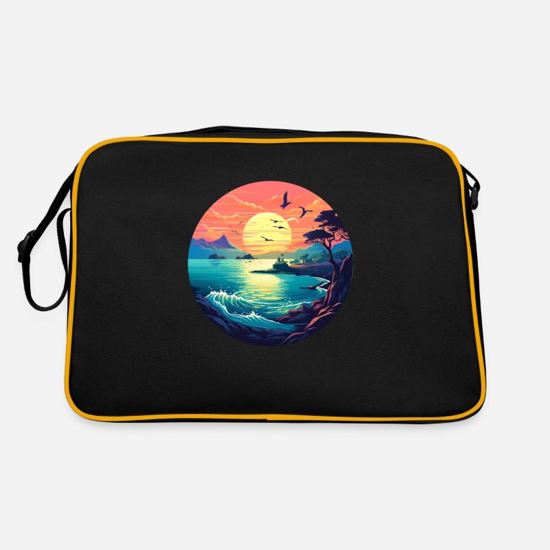 Sunset beach Retro Bag